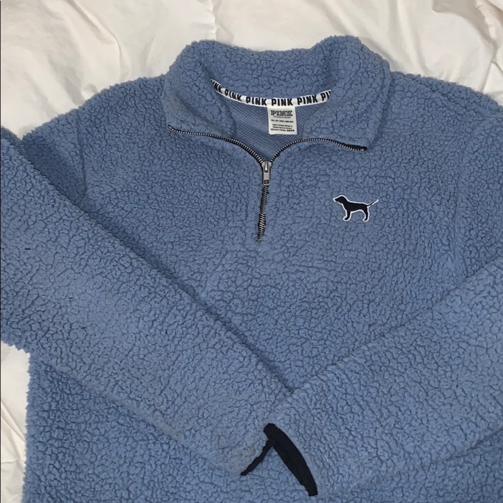 PINK teddy quarter zip